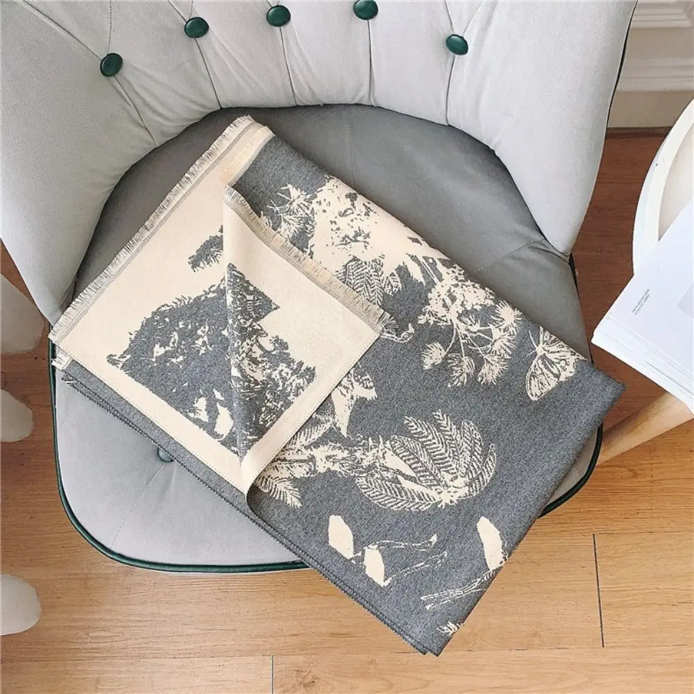 

Шарф с принтом в этническом стиле, большие богемные зимние шарфы с кисточками, модные аксессуары для шарфов, имитация кашемировой шаль, уличная