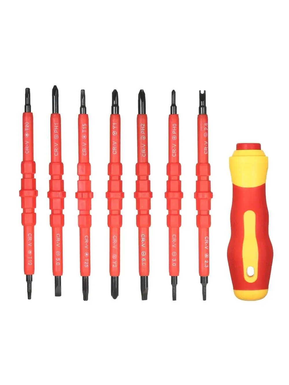 7 in 1 1000V Changeable Insulated Screwdrivers Set with Magnetic Phillips and Slotted Bits Electrician Repair Tools Kit