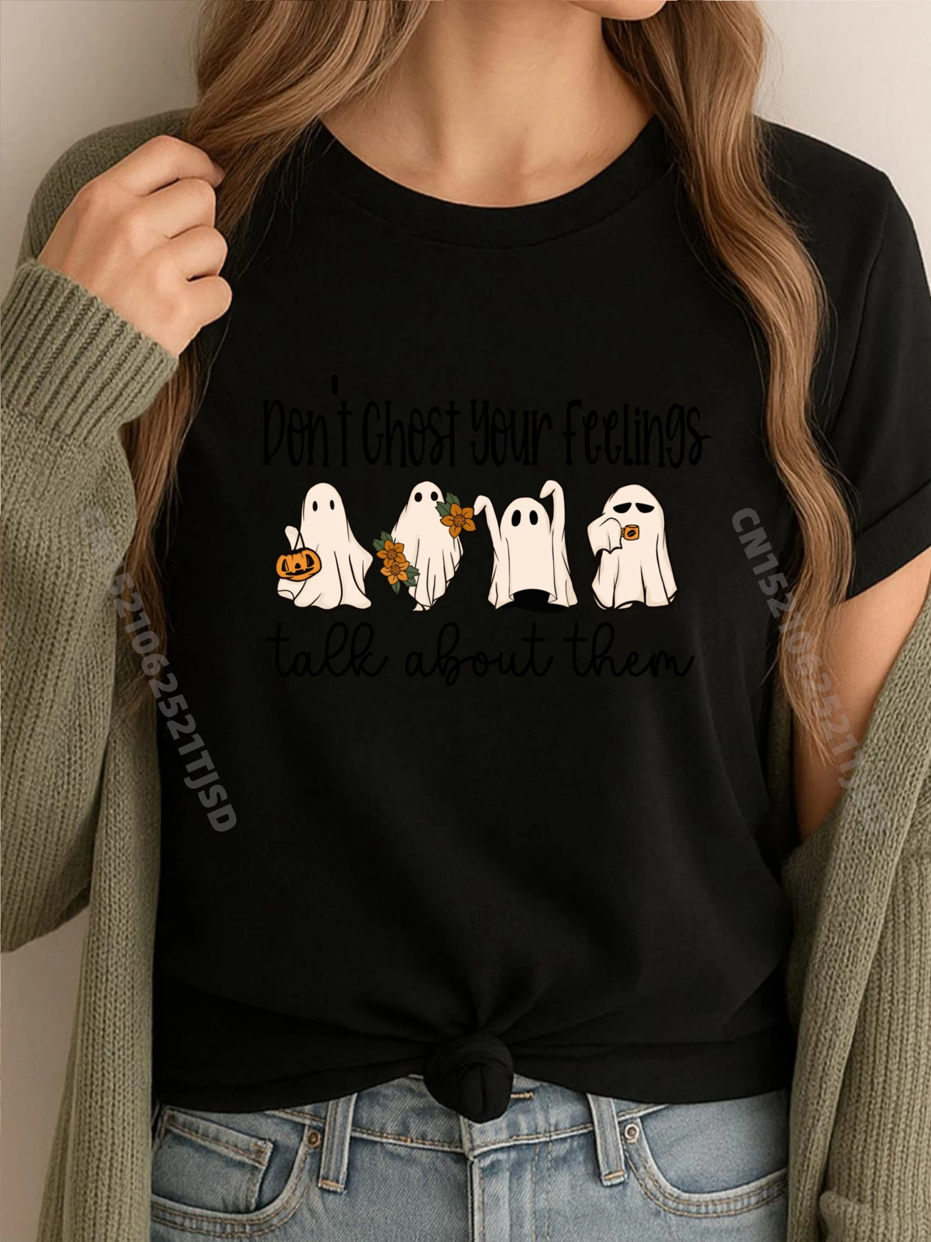 

Ментальное здоровье Хэллоуин Don t Ghost Your Feelings Хэллоуин 3XL Женская одежда Мужская рубашка Crazy