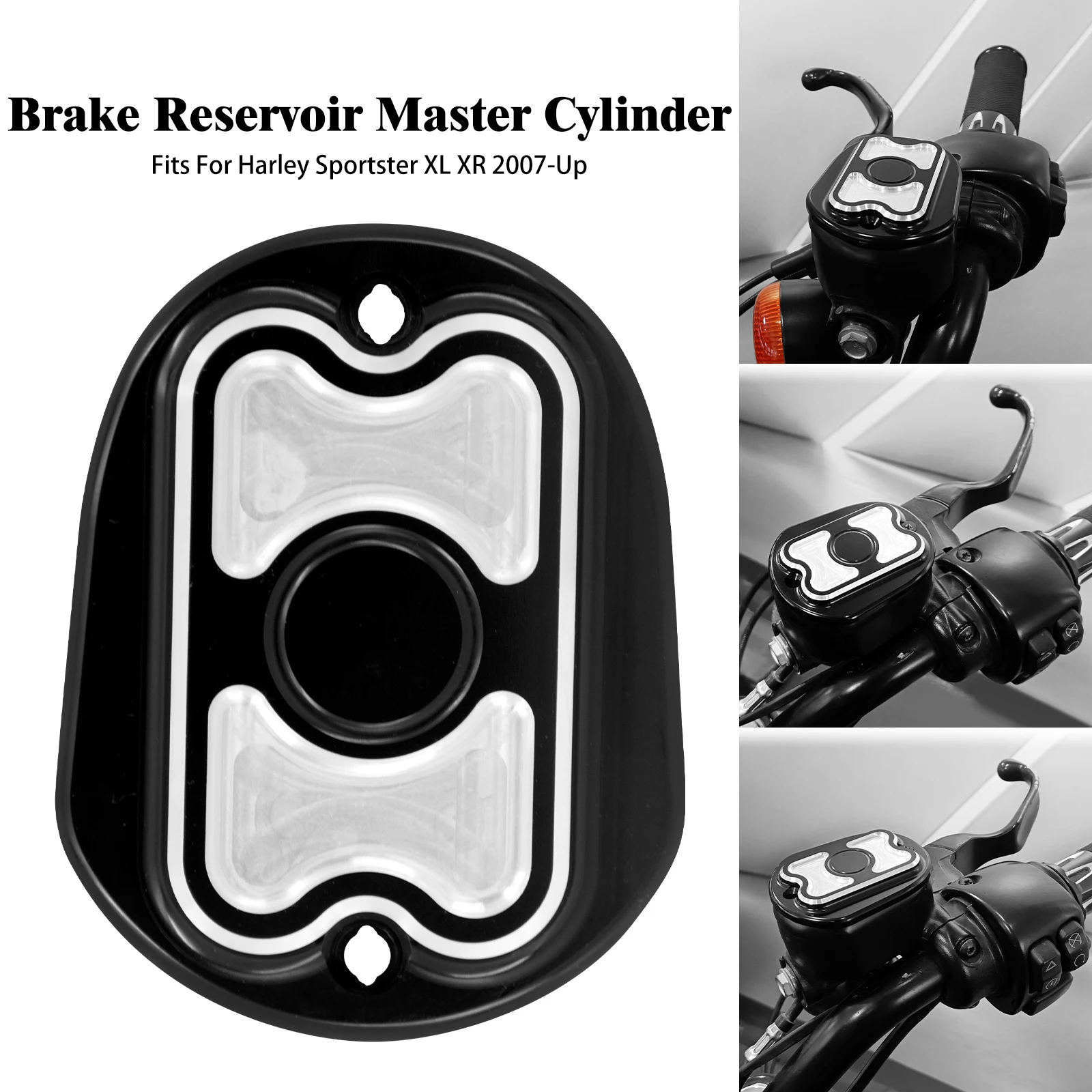 

Black Motorcycle CNC Front Brake Reservoir Master Cylinder Cover For Harley Sportster XL 883 1200 72 48 Seventy Two Forty Eight