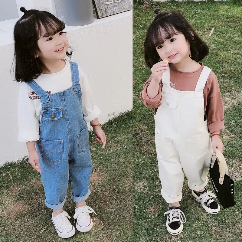 

Hnq-Children's Clothing One Piece Dropshipping Autumn Girls' Denim Suspender Pants Children's Fashion Jumpsuit Crawler