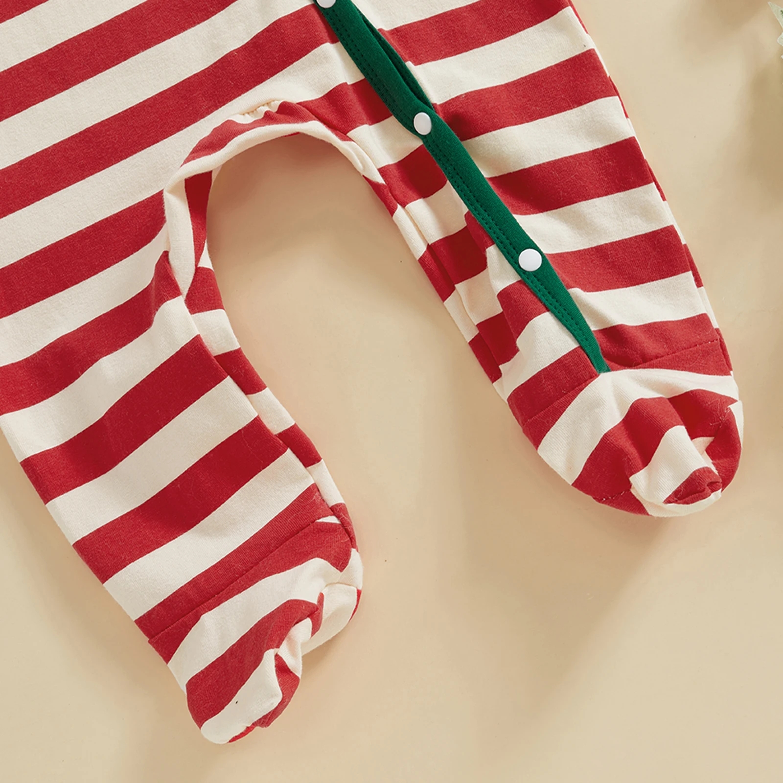Fashion Striped Baby Boy Girl Romper Christmas Casual Button Long Sleeve Newborn Clothes Jumpsuit with Hat for Infant Toddler image 6
