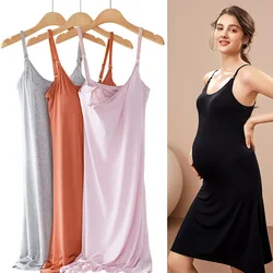 Summer Women's Sexy Sling Backless Dress Pregnant Women Breastfeeding Clothes Pregnant Women Sleeveless Pajamas Nightdress