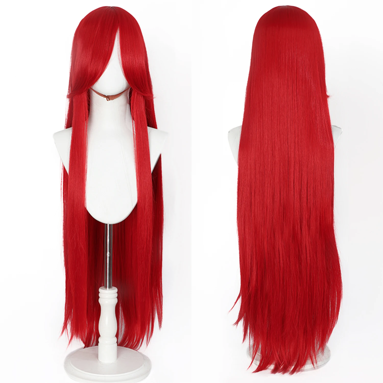 100CM Long Straight Wig With Bangs Synthetic Cosplay Wig For Women Pink Purple Cosplay Wigs For Halloween Party image 6