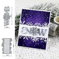 2025 New Arrival Word Snow Snowflake Background Knife Mould Metal Cutting Dies for DIY Scrapbooking Card Making Stencils Crafts