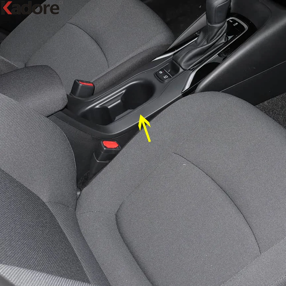 Car Front Water Cup Holder Frame Cover Trim For Toyota Corolla 2019 2020 2021 2022 2023 Hatchback Black Interior Accessories