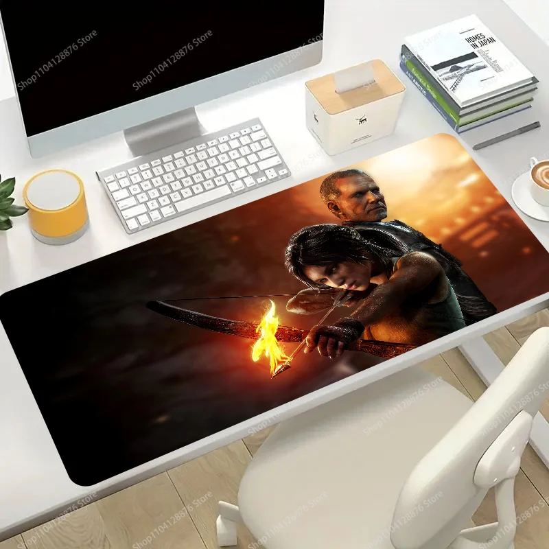 1pc Tomb Raider Non-slip Mouse Pad Suitable For Office Computers Laptops E-sports Game Desk Mats XXL Keyboard