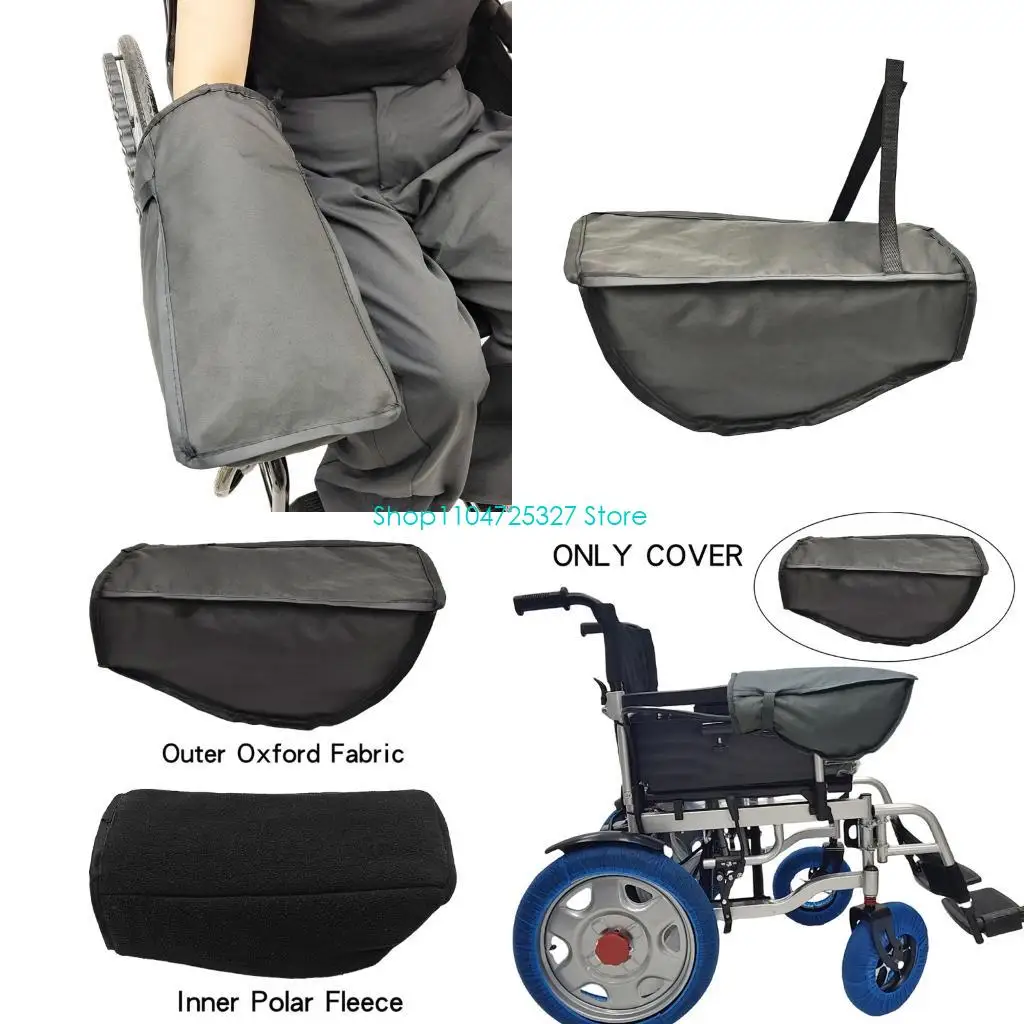 D8KF Cold Weather Wheelchair Control Cover with Contoured Drive Panel Profile, Closure Flap and Double Layer Polyester Shell for