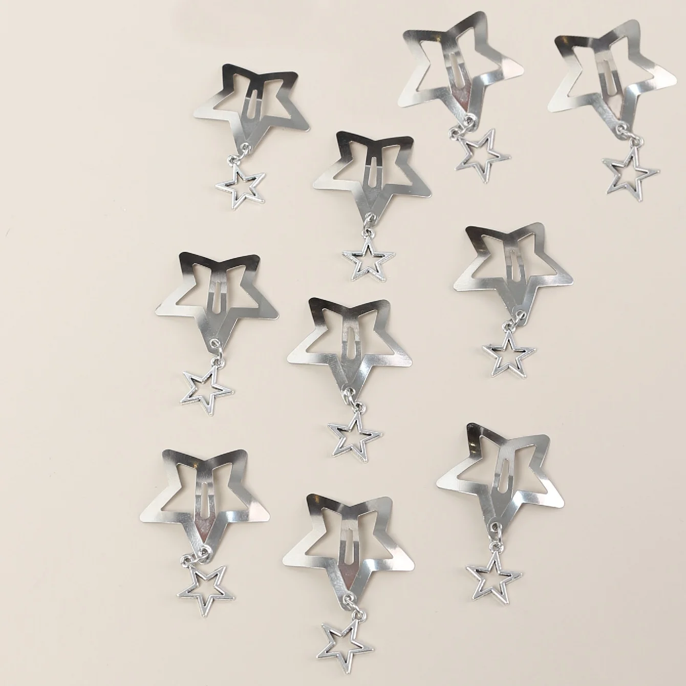 10pcs Y2K Star BB With Star Pendant hair clips, everyday casual multi-purpose hair accessories For women Girls