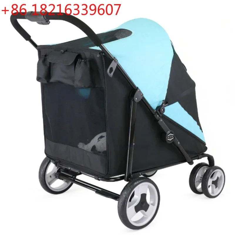 Carrinho nórdico portátil TAO para cães e gatos, carrinho dobrável de grande capacidade, com 4 rodas, para viagens ao ar livre.