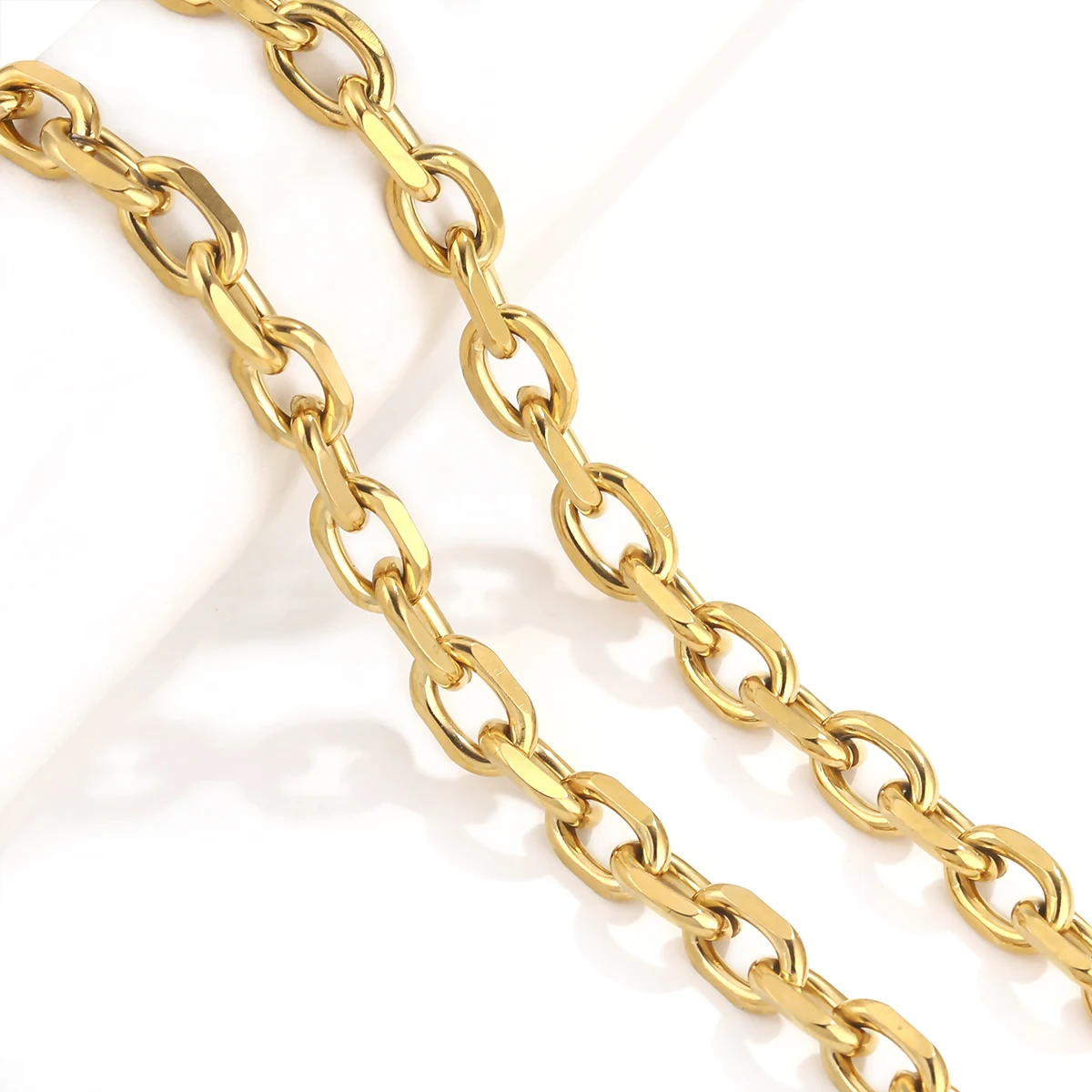 1 Meter Stainless Steel Gold Plated Heavy Duty Oval Chains for DIY Necklace Bracelet Women Man Jewelry Making Supplies Wholesale