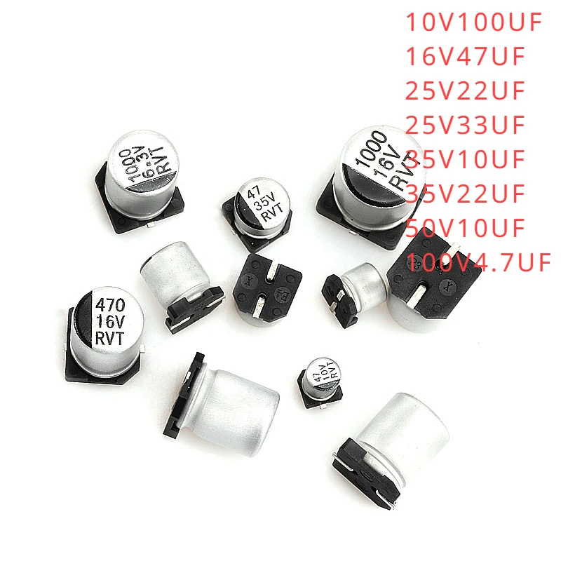 10PCS/LOT 5*5.4  10V100UF 16V47UF 25V22UF 25V33UF 35V10UF 35V22UF 50V10UF 100V4.7UF