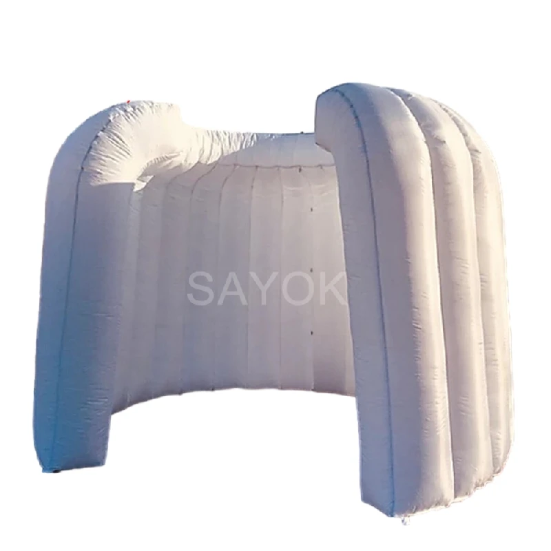 SAYOK Inflatable Photo Booth Backdrop Wall Structure Chill-out Area Inflatable Round Booth for Office Trade Shows Events Decor