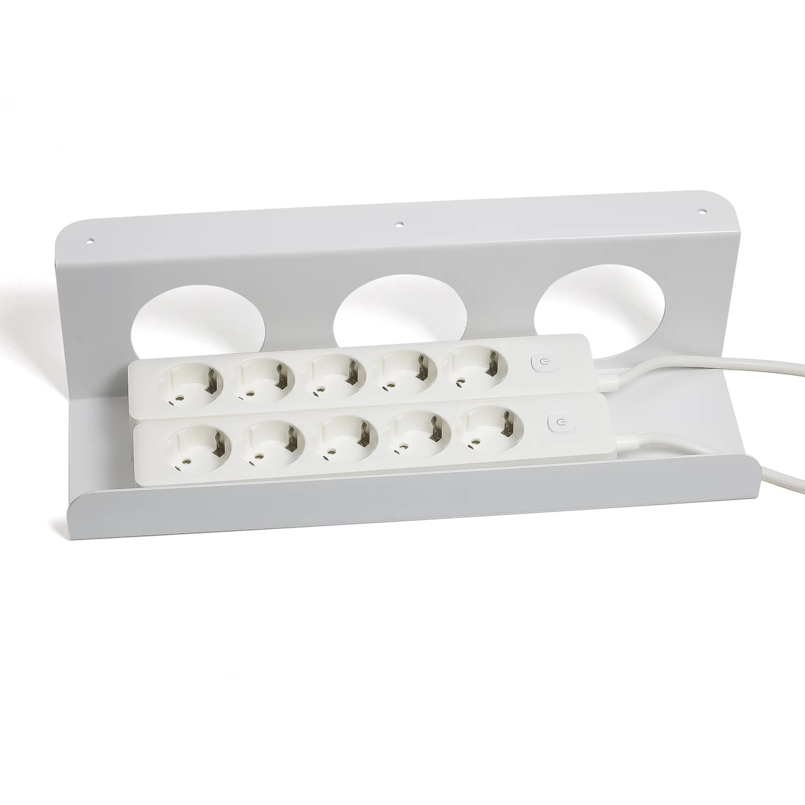 No Drilling Extendable Under Desk Cable Management Tray Clamp Metal Wire Cable Organizer Holder Computer Table Power Strip Shelf