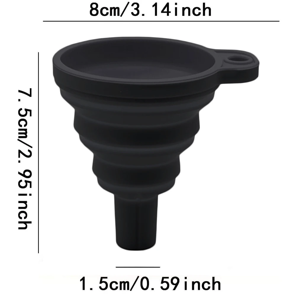 Foldable Silicone Funnel Portable Funnels Liquid Fill Hopper for Kitchen Jar Bottle Feeder Wine Auto Engine Oil Petrol Transfer