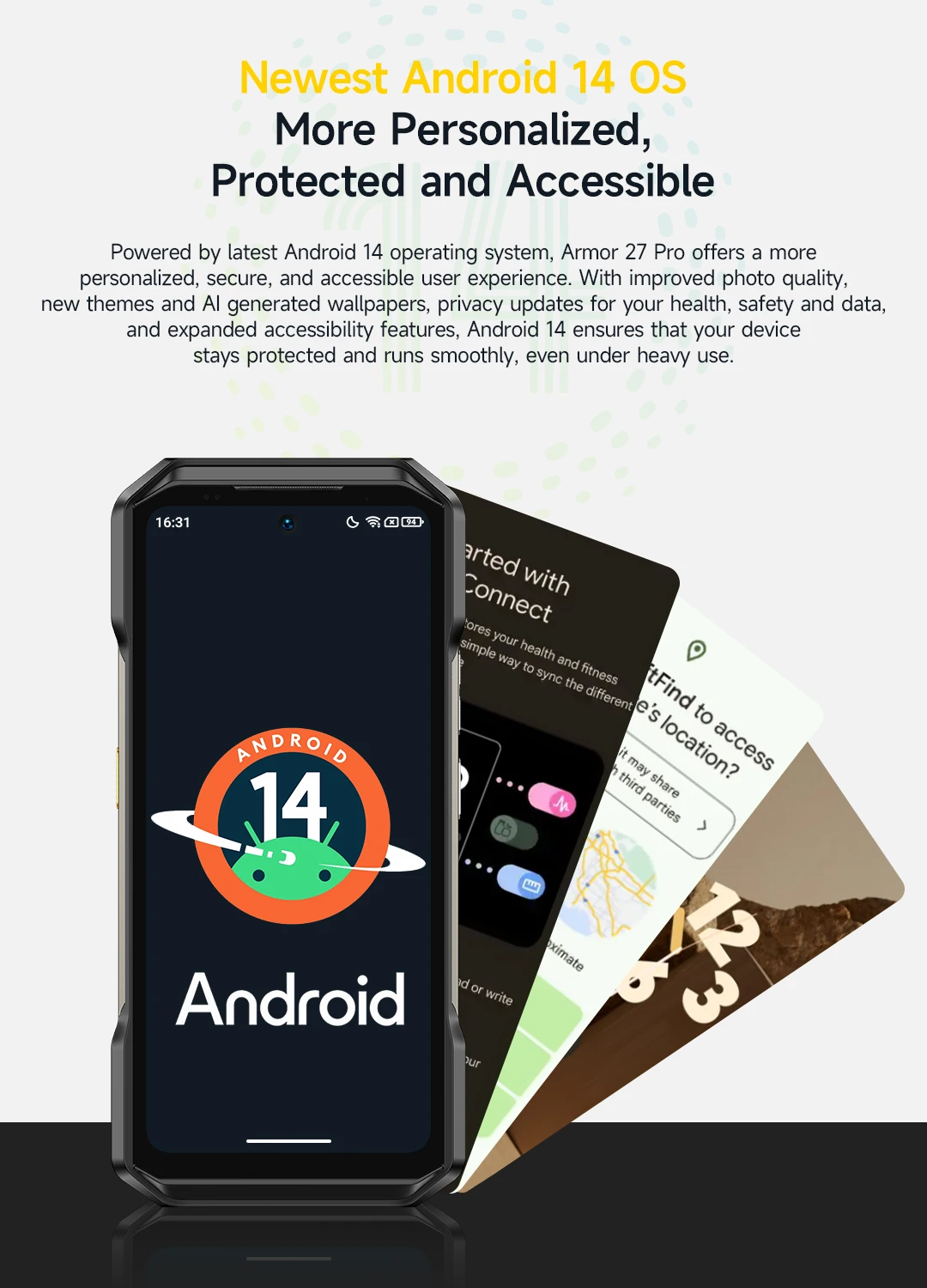Ulefone Armor 27 Pro 5G Rugged Phone 10600mAh Smartphone Android 14 50MP+64MP Night Vision Camera Up to 24GB+256GB NFC