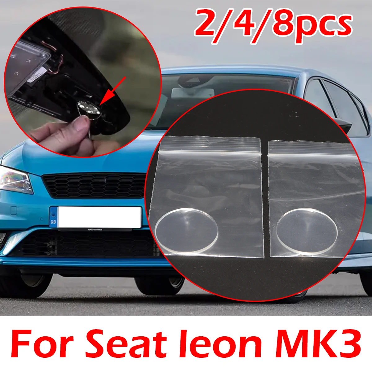 

2/4/8pc Rain Light Sensor Gel Pad for Seat leon mk3 Ateca Exeo Adhesive Film Silicone Cushion Windscreen Chip Multi-Purpose Tape