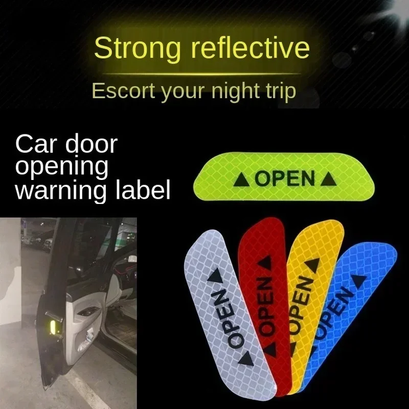 Safety Warning Stickers, Anti - scratch Decoration, Night, OPEN Door, Wheel Eyebrow, Rear Bumper, Car Reflective Stickers