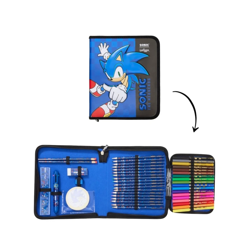 Australia Smiggle Set di cancelleria Set di cancelleria sonico Cartone animato con cerniera Anime Materiale scolastico per studenti Regali per bambini