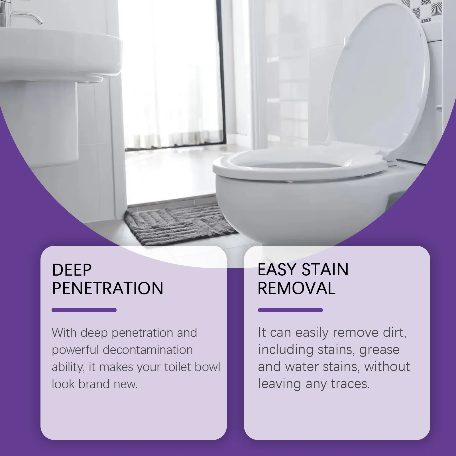 Toilet Stain Remover Cleaning Powder Deep Clean Remove Odor Grease Water Stains Stubborn Stains Fresh Scent Bathroom Cleaner