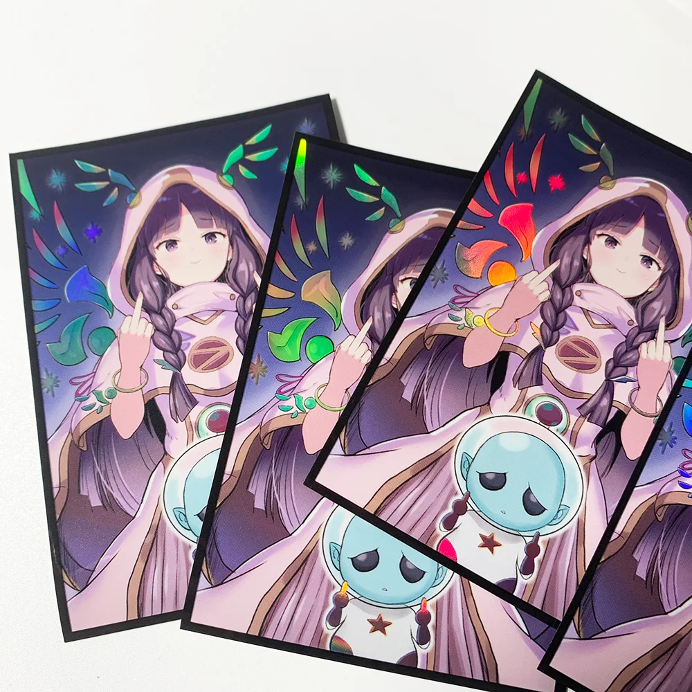 

63*90mm Diviner of the Herald Anime Card Sleeves Shining Flash Board Game Trading Card Protector for YGO Holiday Gift 50PCS