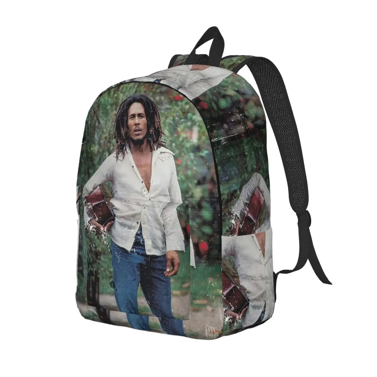 Reggae Rock Bob Marley Young Vintage Student Backpack School Bag Hiking Travel Daypack for Boys Girls Bookbag Shoulder Bags