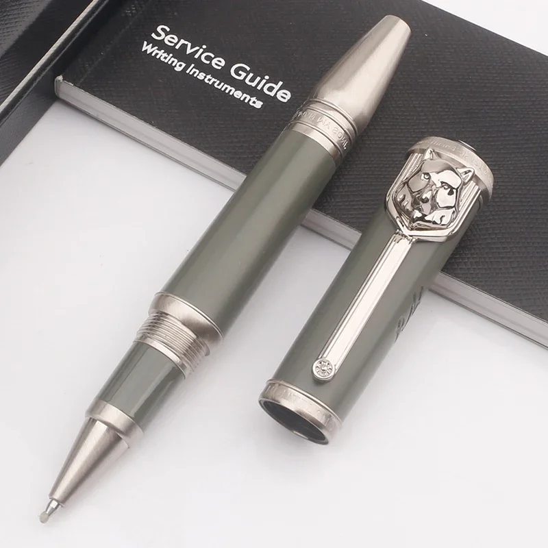 MB القلم الكاتب التوقيع الطبعة روديارد كيبلينغ قلم حبر جاف فاخر القرطاسية مع تصميم الحبر الذئب رئيس الحبر المنقوش