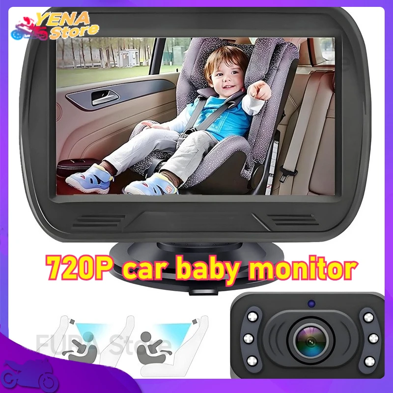 

Baby car mirror high-definition 720P car baby monitor, with baby car seat camera 120° rear seat camera, suitable for babies