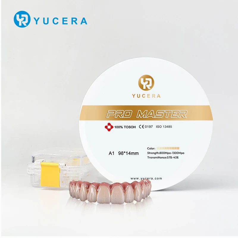 Bloque de Zirconia Multicapa 4D Yucera Pro Master, Polvo 100% TOSOH Importado, para Prótesis Dentales Completas, Equipo de Fresado Dental