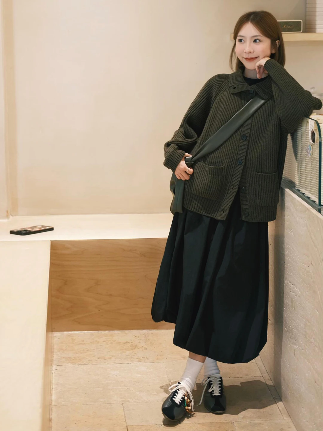 

Юбка А-силуэта свободного кроя с высокой талией, длиной до колена, из хлопковой ткани, в японском стиле, для женщин