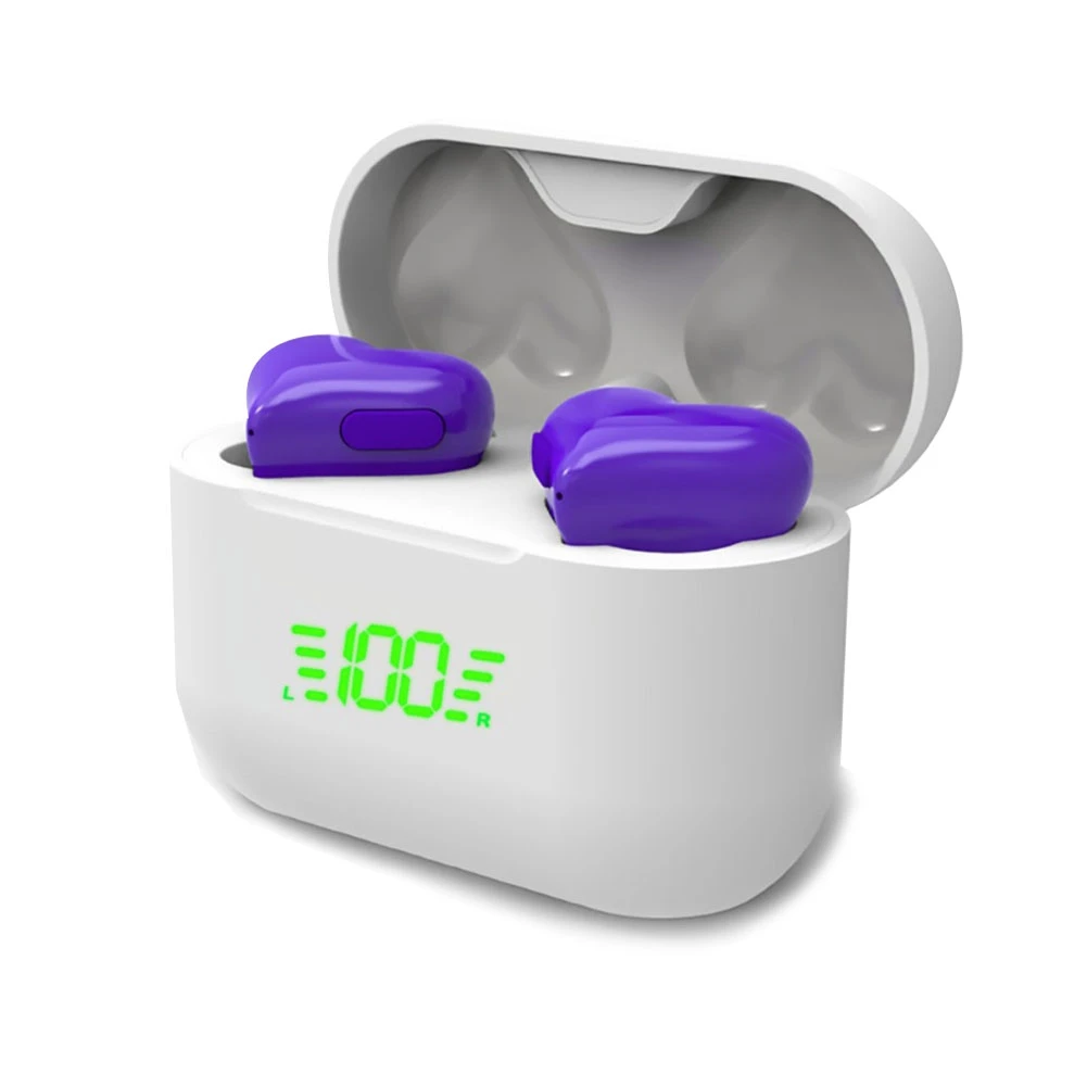 Наушники-вкладыши с цифровым дисплеем в форме сердца, Bluetooth 5,3, басовые стереонаушники, водонепроницаемые милые наушники-вкладыши