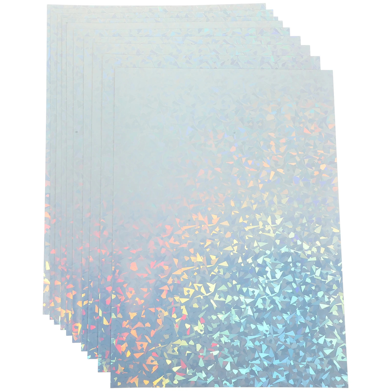 10 Sheets Print Ready Sticker Paper Adhesive Holographic Vinyl for Signs Product Labels Decorative Displays Office