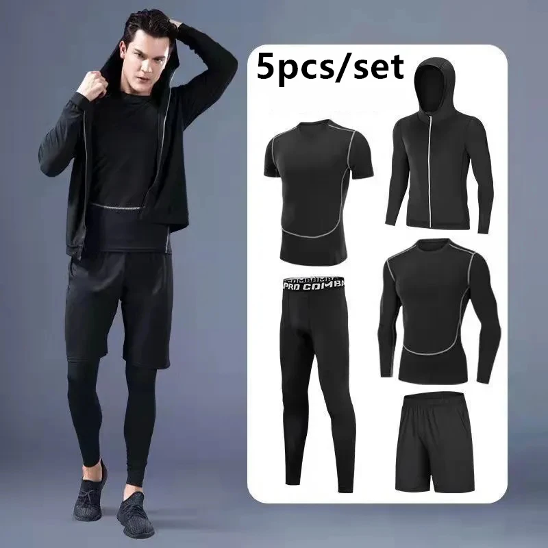 2024 Compression Sports Suit Men\'s Running Sets Yoga Gym Fitness Sportswear Basketball Tights Jogging Training Underwear Clothes