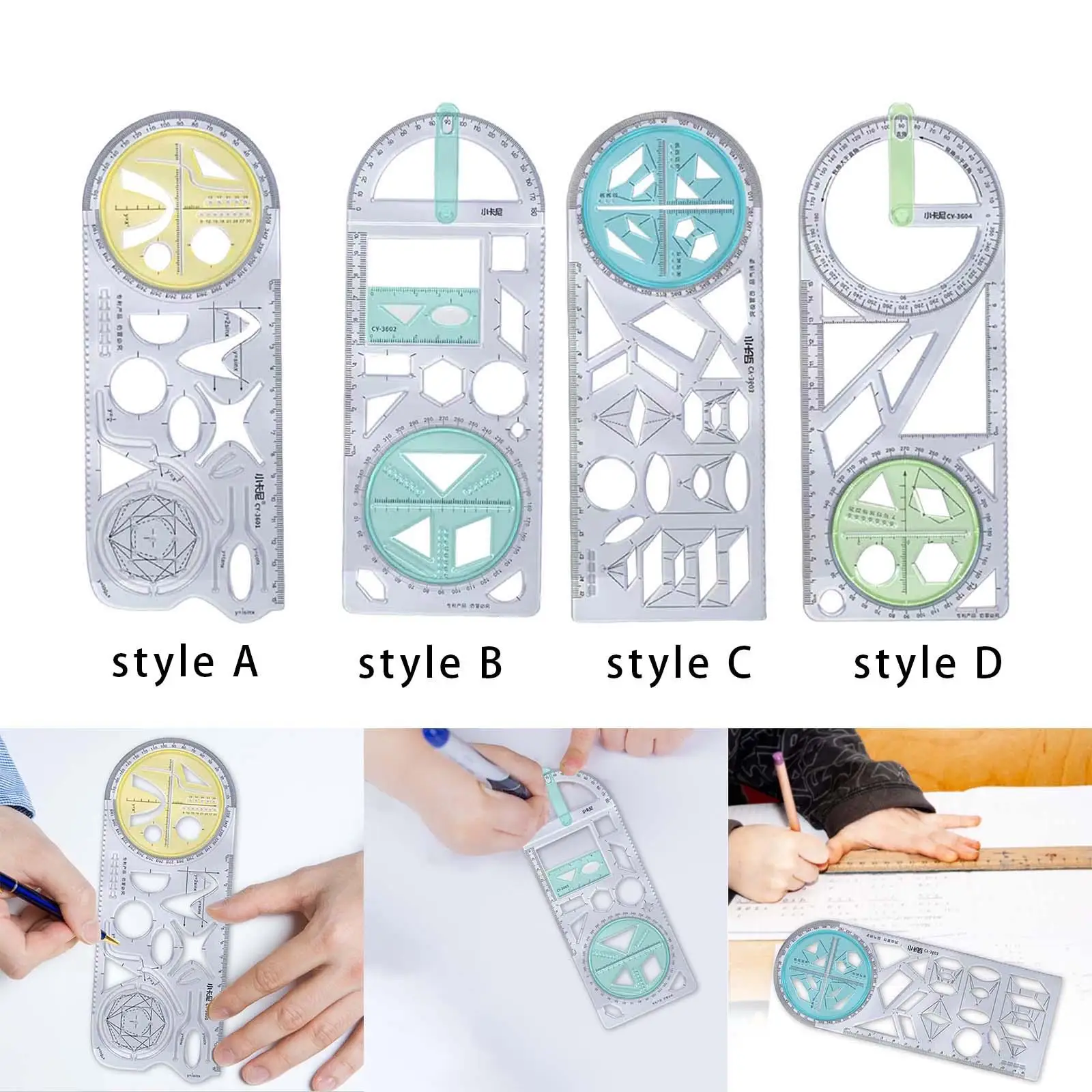 Geometric Ruler Drawing Rulers for Office for Teachers Artists Woodworking