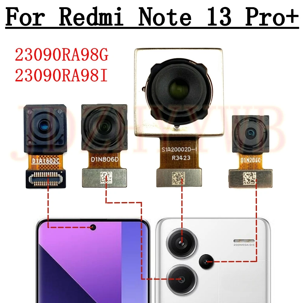 Front Rear Camera For Xiaomi Redmi Note 13 Pro+Plus 5G Frontal Selfie Wide Back Facing Main Camera Module Flex Cable image 3