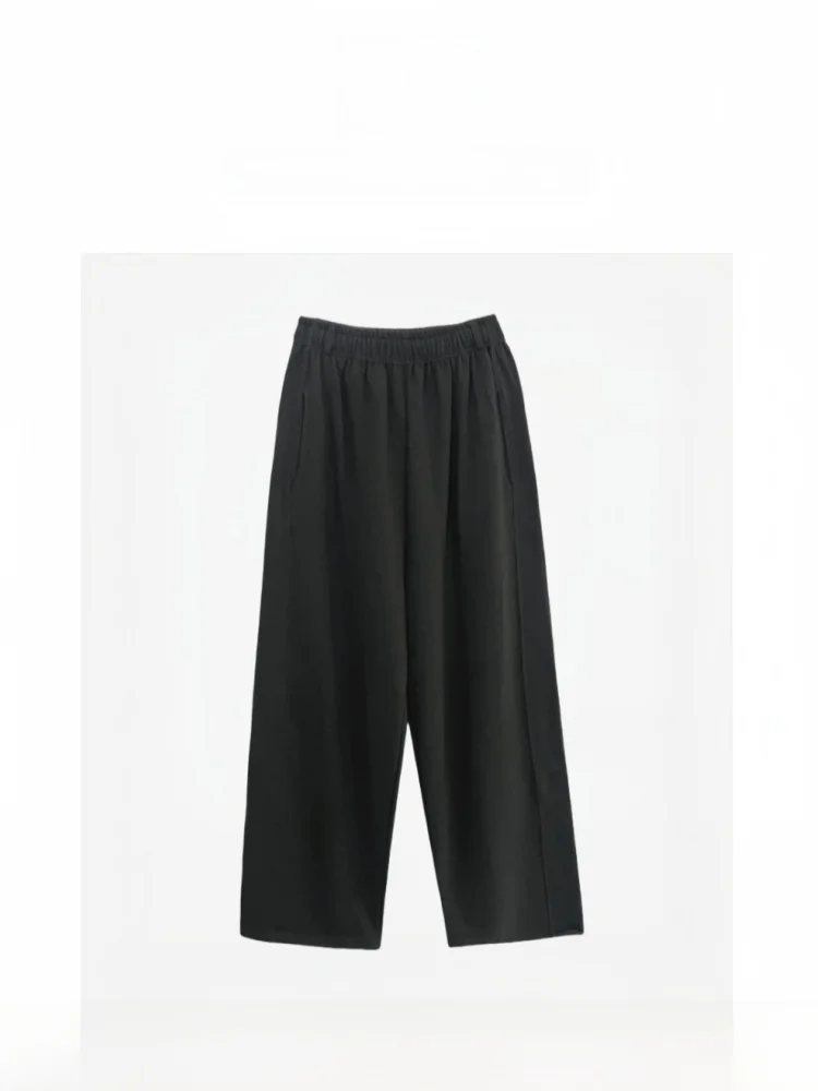 

Женские хлопковые спортивные брюки с высокой талией и шнурком, свободного кроя, для повседневной носки, удобные, прямые, в стиле Cleanfit