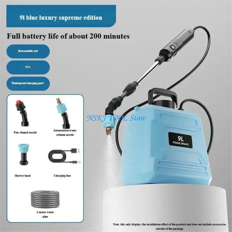 L8RC Upgraded Electric Weeding Sprinkler Battery Rechargeable Retractable Wand Shoulder