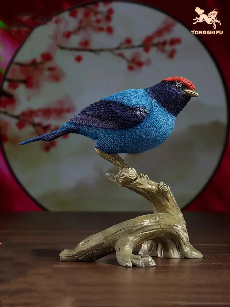 Copper Handicrafts Animal Figurine Swallowtail Flycatcher Statue Brass Animal Sculpture Birds Collection Home Decoration Gifts
