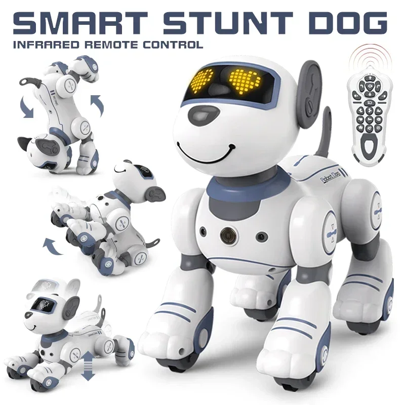 Funny RC Robot Electronic Dog Stunt Dog Voice Command Programmable Touch-sense Music Song Robot Dog for Children\'s Toys