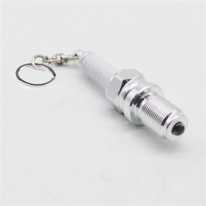 LED Lights, Spark Plugs with Keychain, Electronic Lights, Small Gifts, Motorcycle Accessories, Model Keychain Flashlight