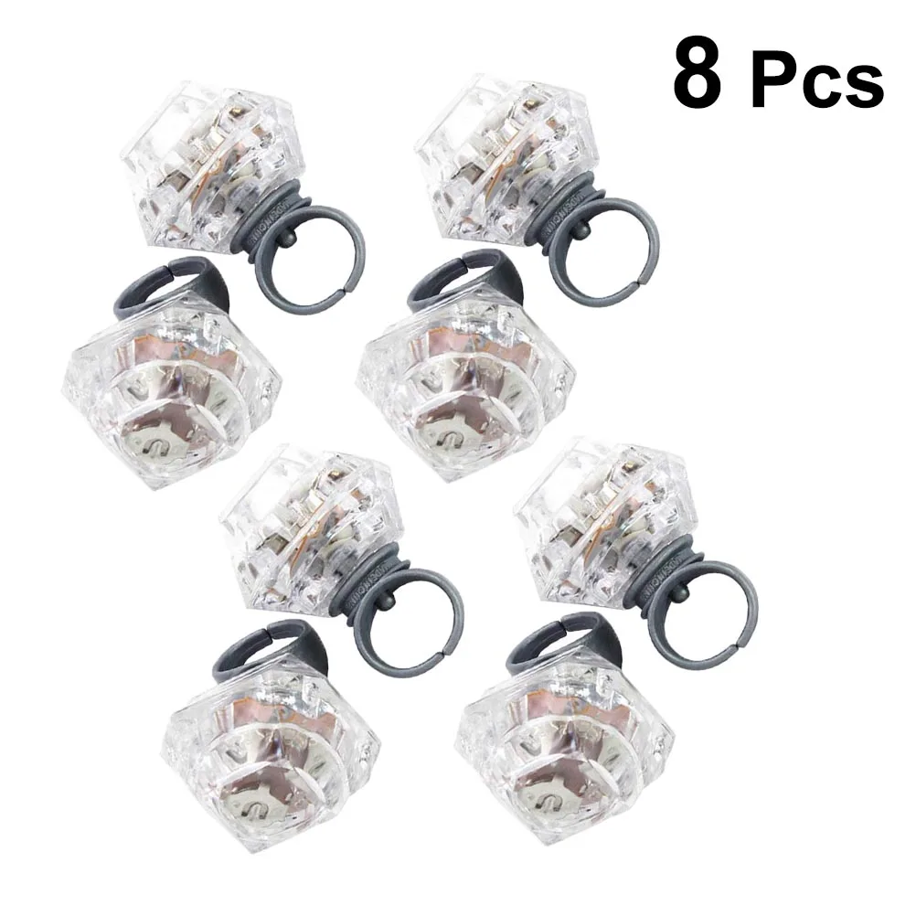 

8 Pcs LED Diamond Ring Simulation Flashing Rings Light up Toys Birthday Party Decoration