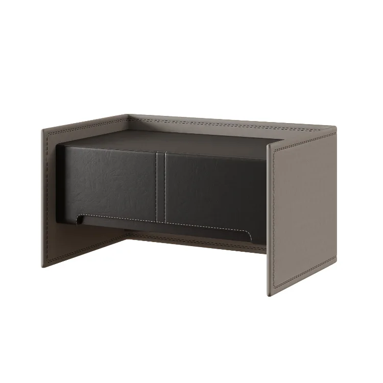 Modern round wooden bedside table large capacity simple cylindrical bedside table bedroom one-stop solution