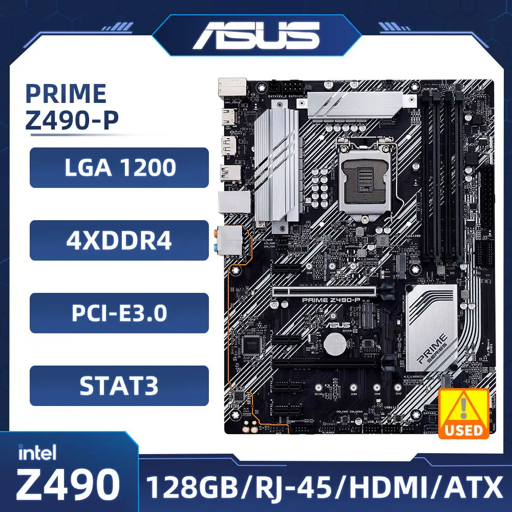 

Материнская плата ASUS PRIME Z490-P Intel Z490 LGA 1200 DDR4 128 ГБ M.2 с поддержкой Core i3-10100 i5-10400 i5-10600 Gold G6405 i3-10320 cp