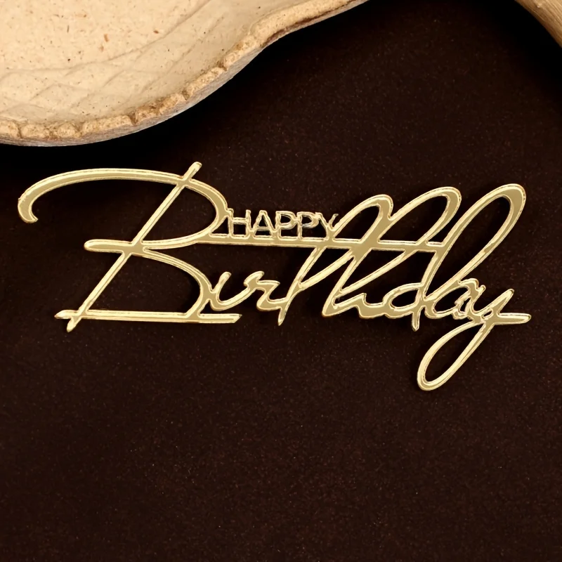 3 stücke geburtstag glücklich kuchen dekoration, gold, silber, rose gold acryl kuchen karte backen dekoration, alles Gute zum Geburtstag Kuchen Topper,