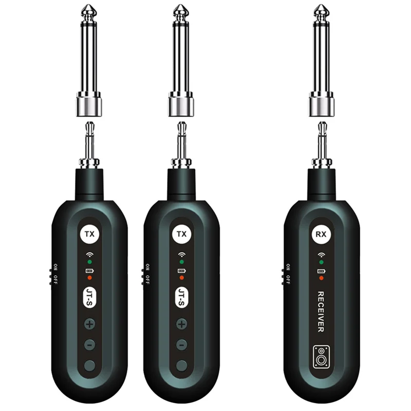 -A90P One To Two Electric Guitar Transceiver Wind Instrument 2.4G Wireless Audio System Adjustable Plug And Play