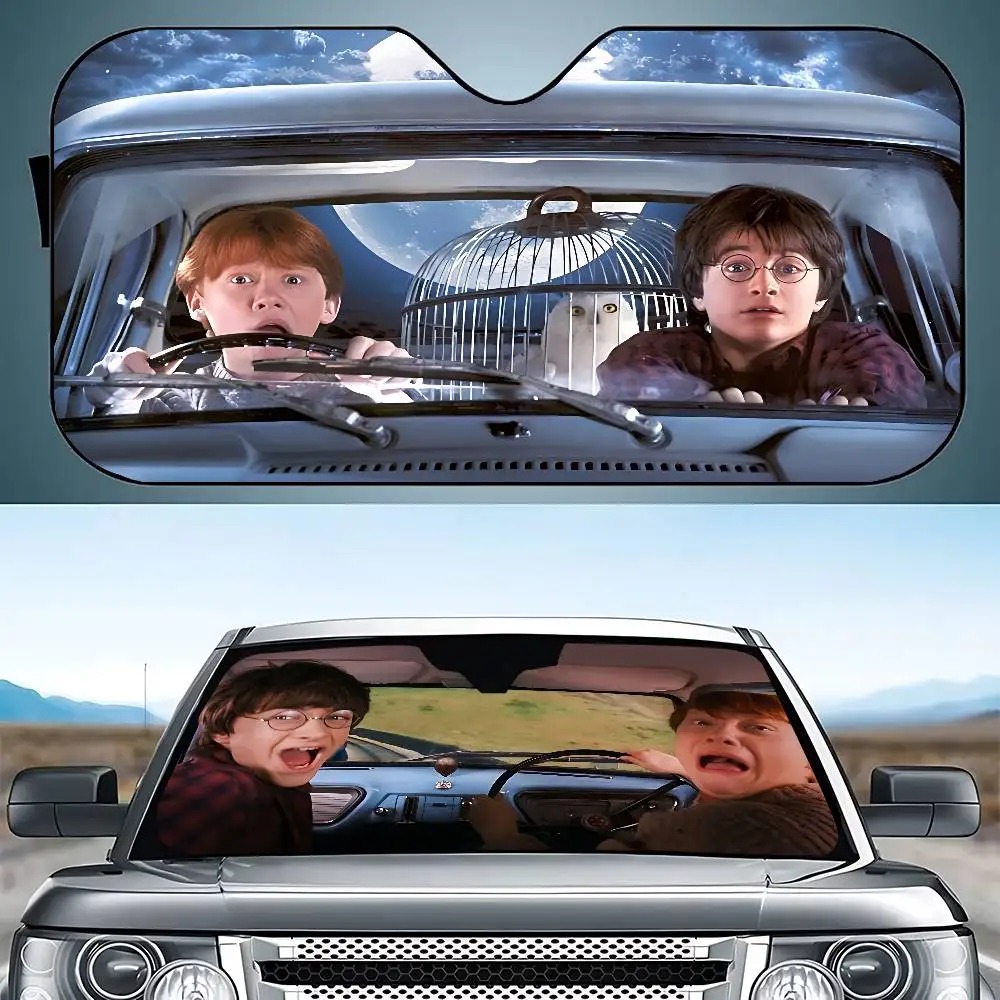 Parasol para Parabrisas de Coche con Diseño Divertido de Harry Potter, Estilo Kawaii, Moderno y a la Moda, Cubierta para Parabrisas de Coche, Cortina Parasol para Coche