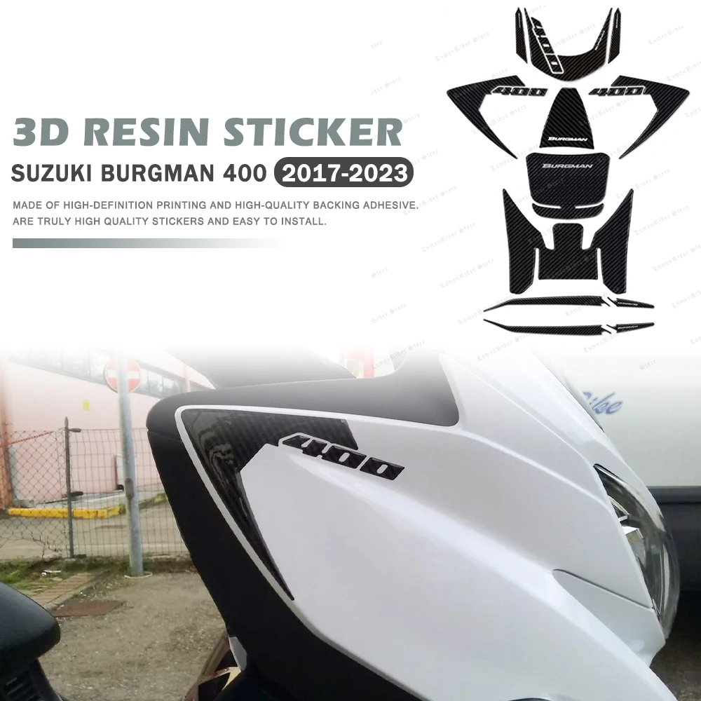 For SUZUKI BURGMAN 400 2017 2018 2019 2020 2021 2022 2023 Motorcycle Accessories 3D Epoxy Resin Tank Pad Protection Sticker