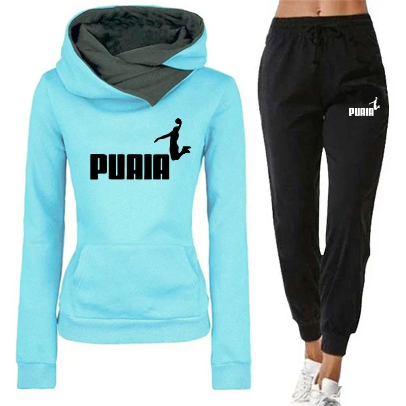 Hot Sales Women's Tracksuit Casual Irregular Collar Sweatshirts Outdoors Sports Clothes Autumn Winter Street Single Hoodie Pants