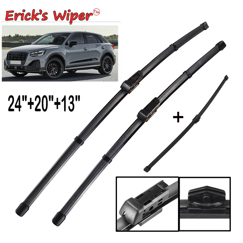 

Erick's Wiper LHD Front & Rear Wiper Blades Set For Audi Q2 2016 - 2023 Windshield Windscreen Window Rain Brushes 24"+19"+13"