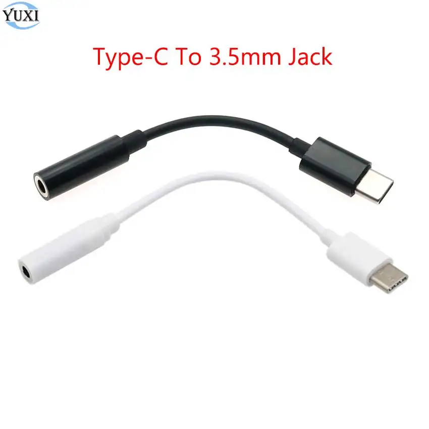 

YuXi USB Type C to 3.5mm Female Jack Audio Cable 3.5 Aux Earphone Headphone Adapter Cable For Xiaomi Mi 13 Huawei P30